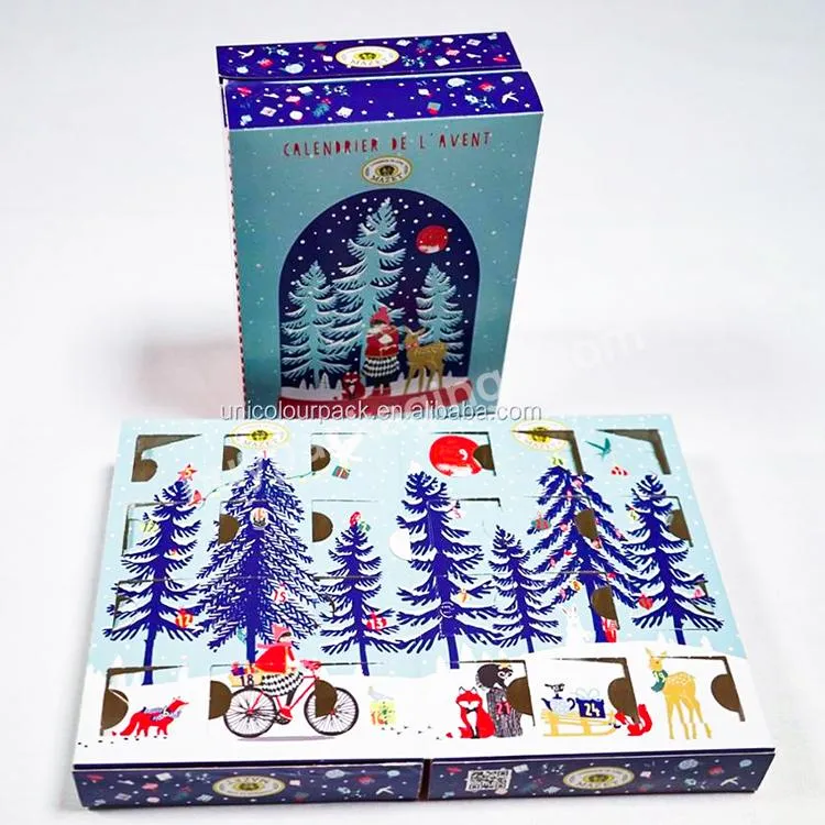 Custom 2023 Hotsale Cardboard Holiday Gift Beautiful Printed Blank Advent Calendar Box Low Moq