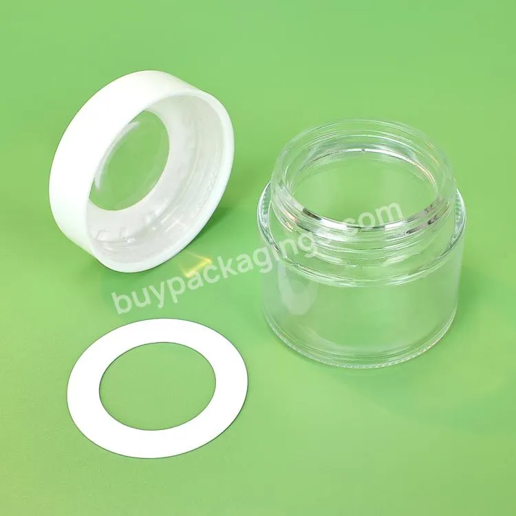 Custom 2oz 3oz 4oz Child Proof Air Tight Bottle Magnifying Viewing Glass Smell Proof Jars With Plastic Squeeze Lid