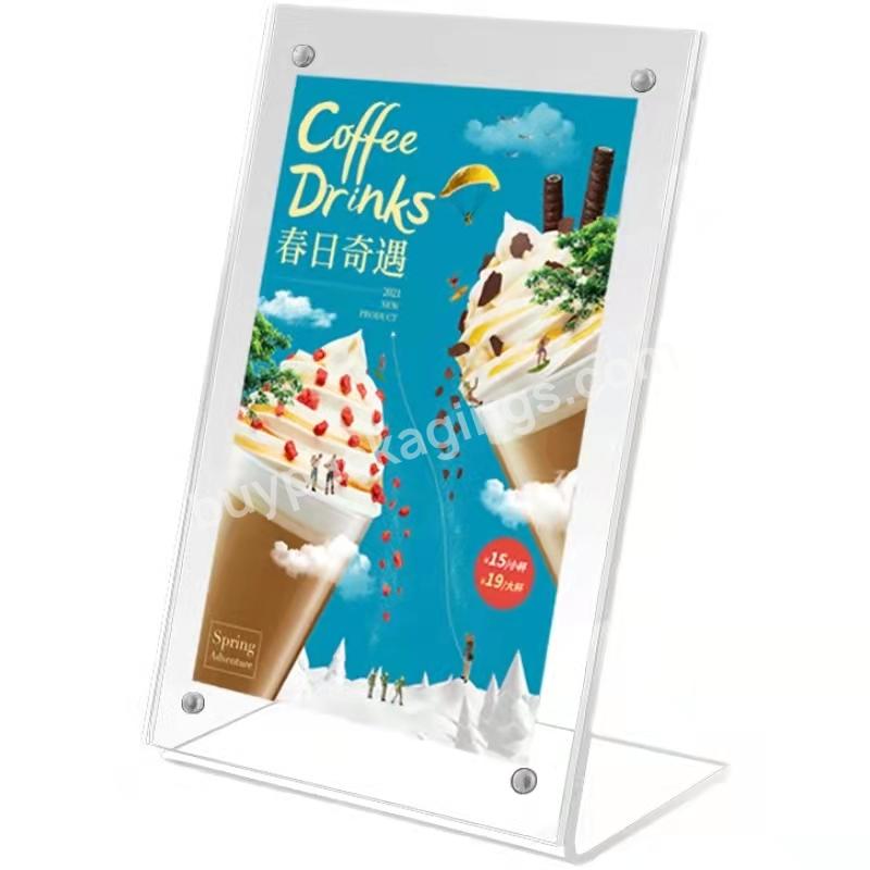 Custom 8.5*11 11*17 5*7-inches A4 A5 A6 A7 Slant Back Acrylic Photo Menu Sign Holder Display Stand