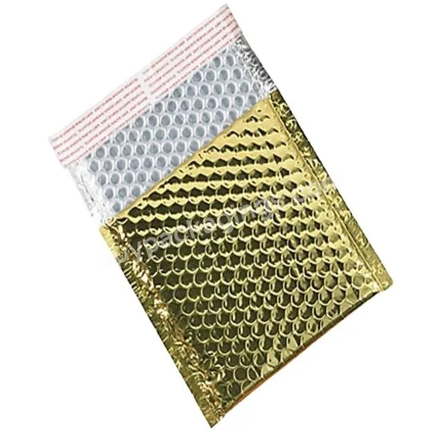 Custom Aluminum Anti Static Glitter Metallic Eyelash Cosmetic Packaging Bubble Mailer Shock Proof Shipping Bag