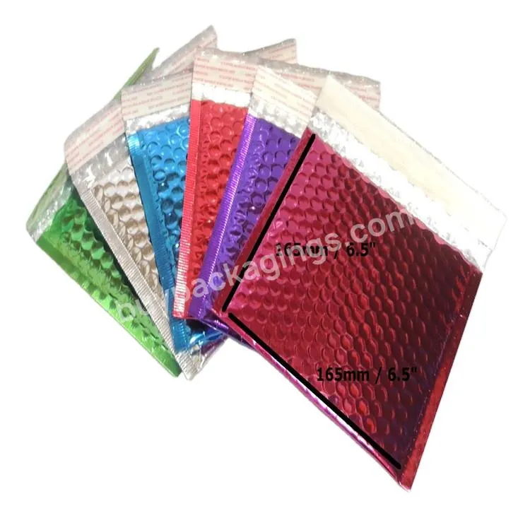 Custom Aluminum Anti Static Glitter Metallic Eyelash Cosmetic Packaging Bubble Mailer Shock Proof Shipping Bag