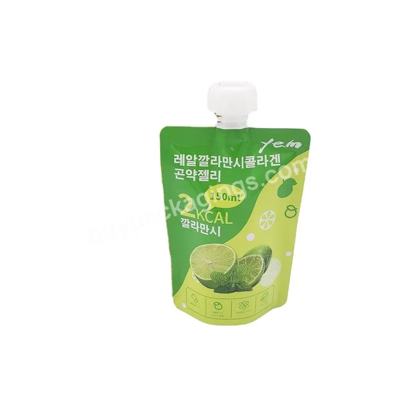 Custom Aluminum Foil Clear Plastic Printing Juice Fruit Liquid Food Beverage Pouch Water Bags Drink Pouches Bag Stand Up Spout