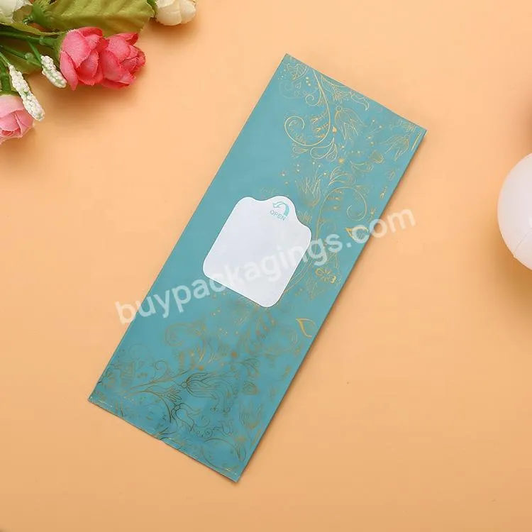 Custom Baby Disinfecting Wet Towel Empty Wet Tissue Plastic Packaging Pouch