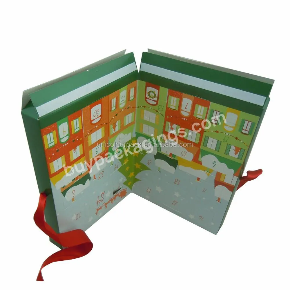 Custom Beauty Advent Calendar Paper Packaging Christmas Advent Calendar Box