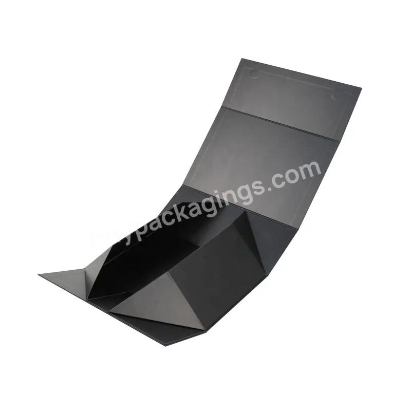 Custom Black Color Gold Hot Stamping Collapsible Storage Folding Gift Box with branded packaging