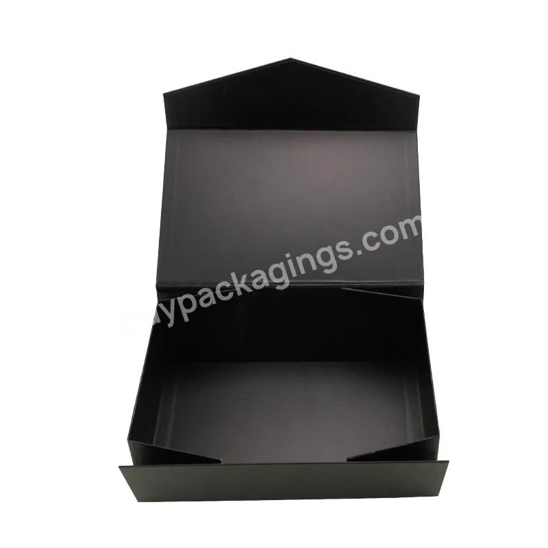 Custom Black Color Luxury With Anti Scratch Lamination Collapsible Storage Folding Gift Box