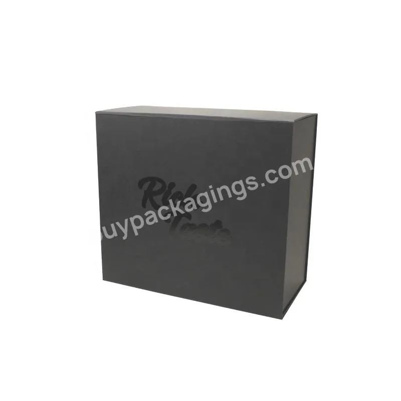 Custom Black Color Packing Paper Folding Magnetic Gift Box For Packaging