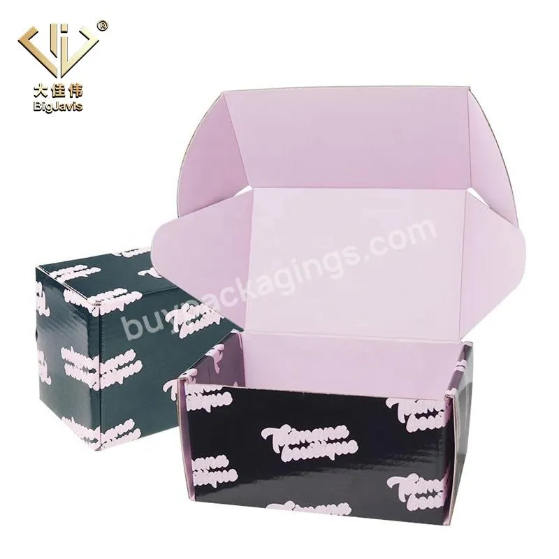 Custom black corrugated cardboard paper box shoes clothes packaging shipping postage box