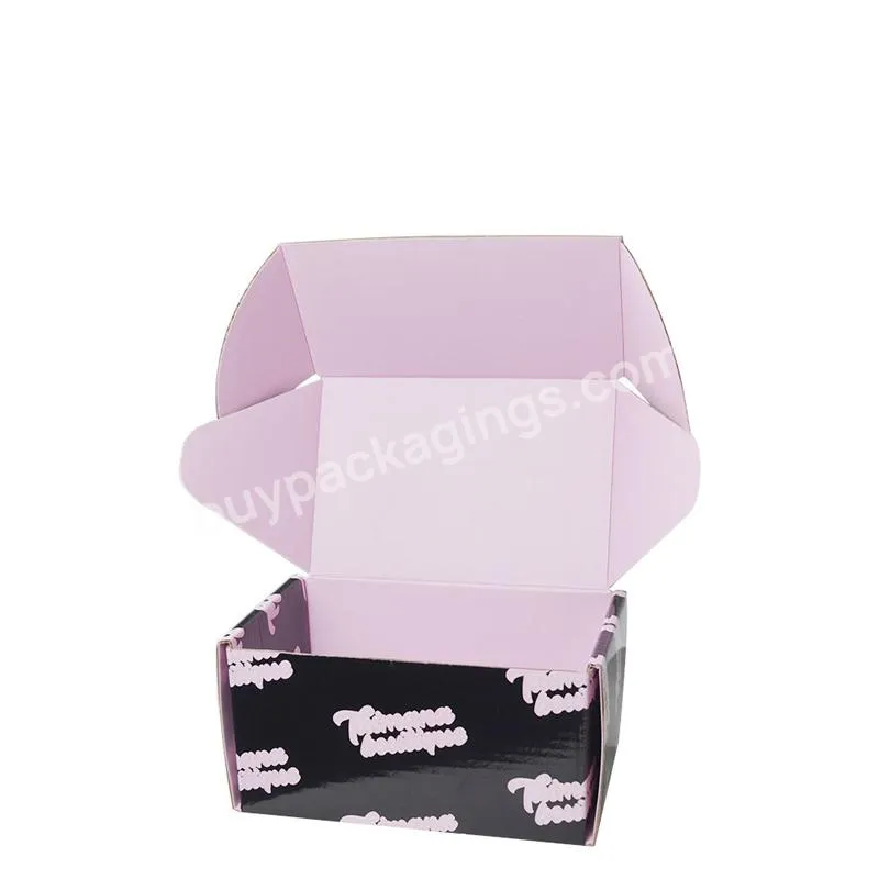 Custom black corrugated cardboard paper box shoes clothes packaging shipping postage box