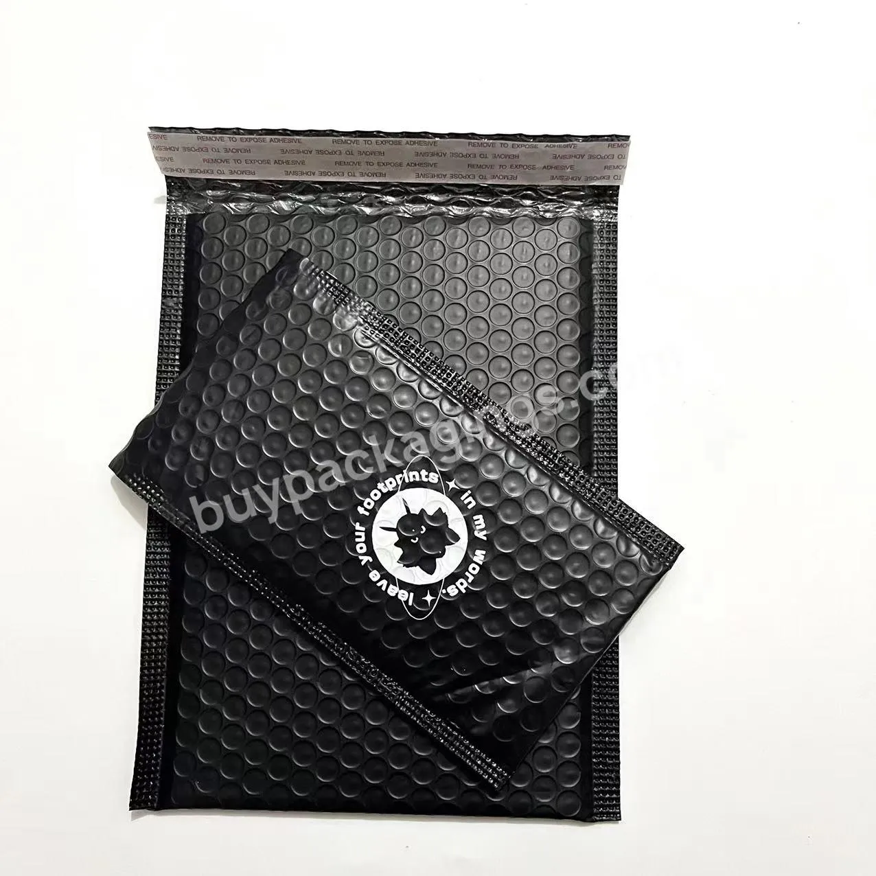 Custom Black Logo Printed Bubble Mailer Envelopes Bag Delivery Shipping Packaging Mailing Bags Black Poly Bubble Mailers