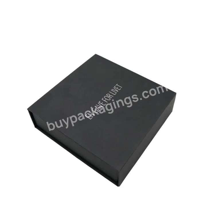 Custom Black Luxury Rigid Magnetic Closure Gift Box Packaging Wholesale