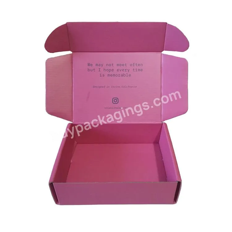 Custom Black Pink White Clothing Corrugated Cardboard Shipping Mailer Boxes With Logo