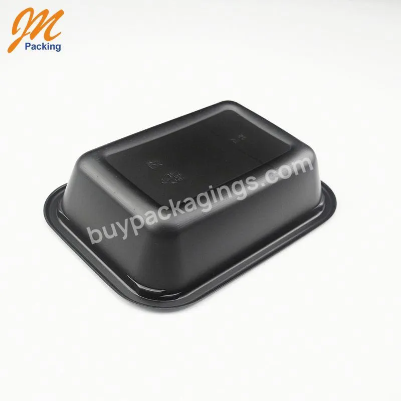 Custom Black Single Compartment Tray Cpet Plastic Food Container