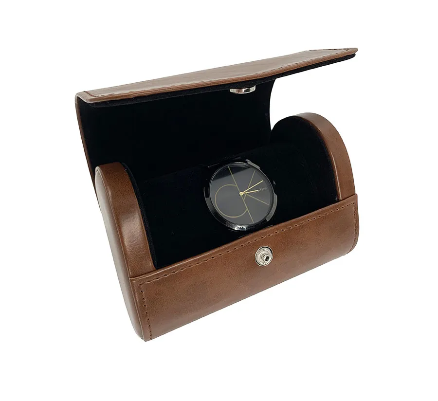 Custom brown PU Leather watch box for jewelry