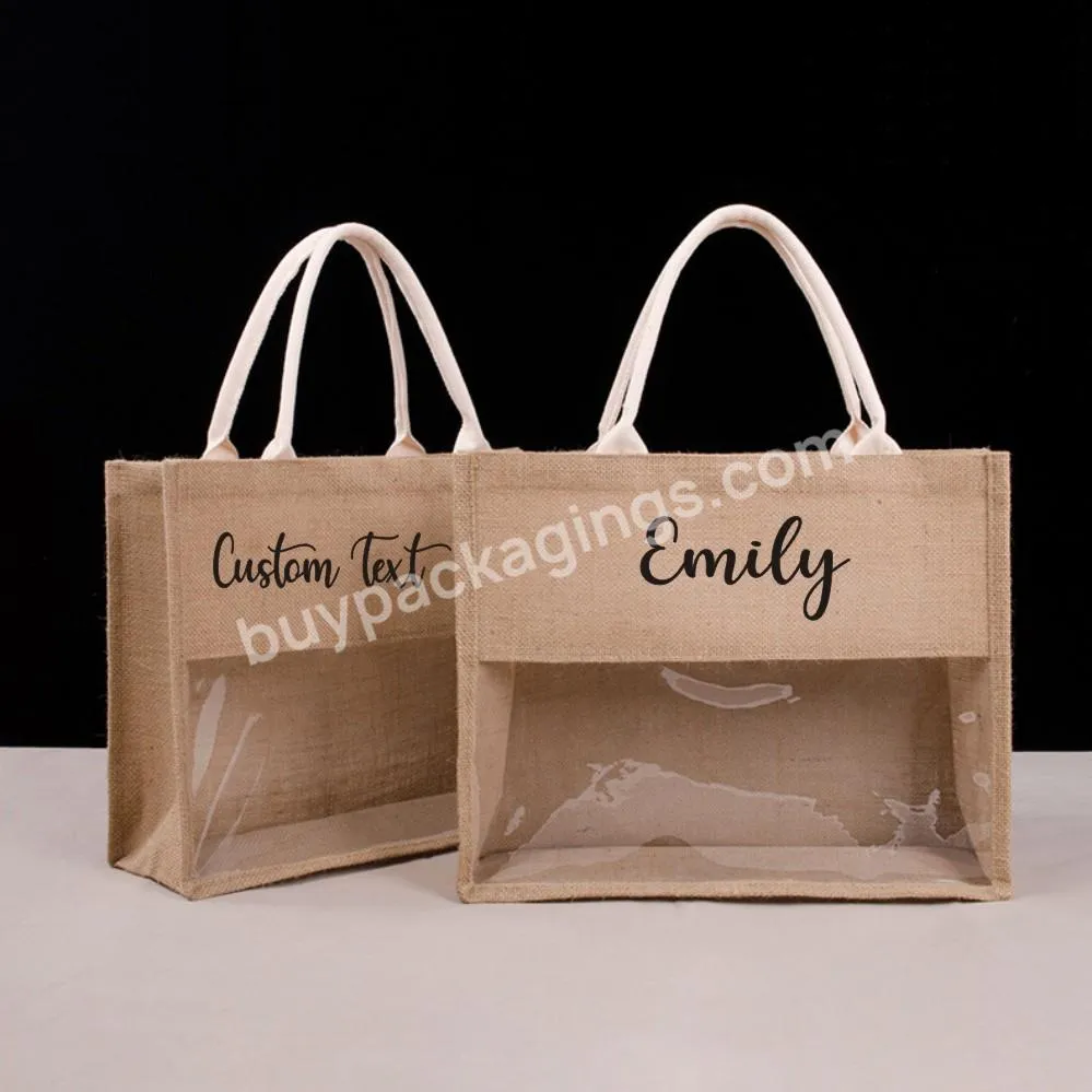 Custom Burlap Jute Tote Bag Shopping Bag