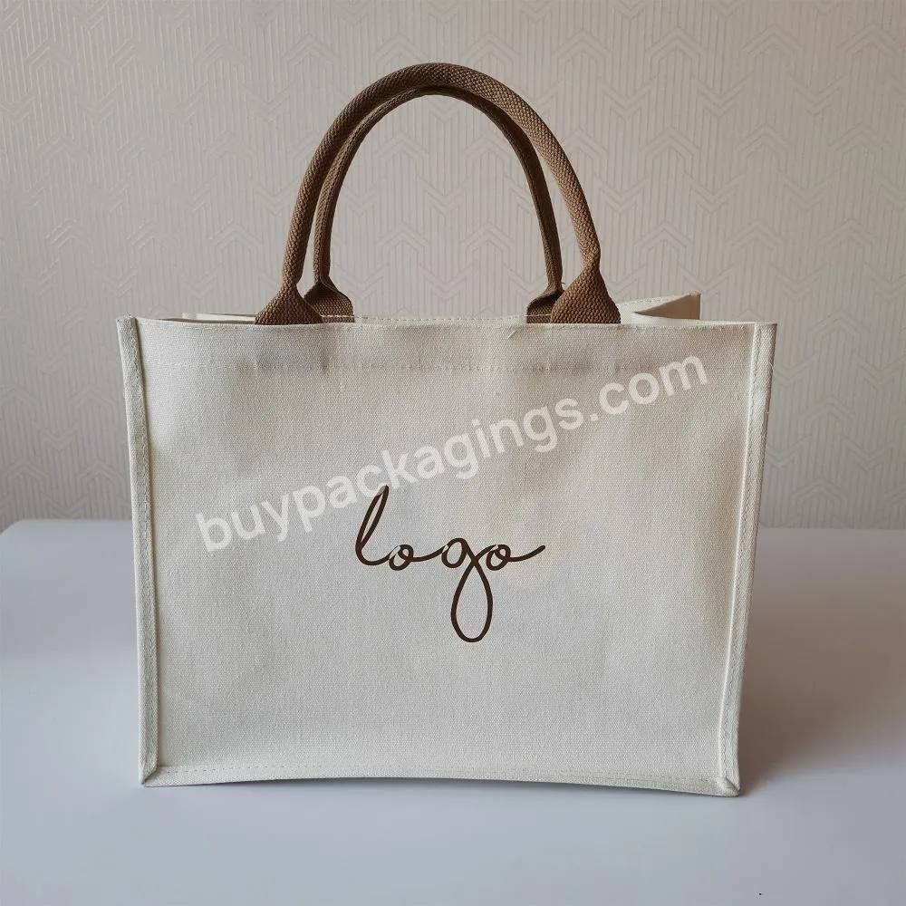 Custom Canvas High Quality Shopping Bag With Liner Carry Eco Reusable Cotton Cloth Handbag With Diy Printed