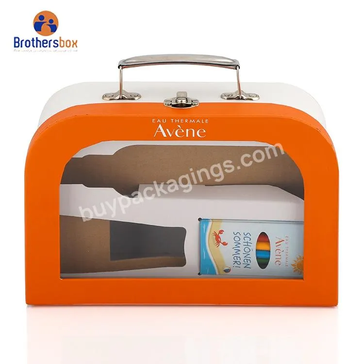 custom cardboard box paper suitcase with window