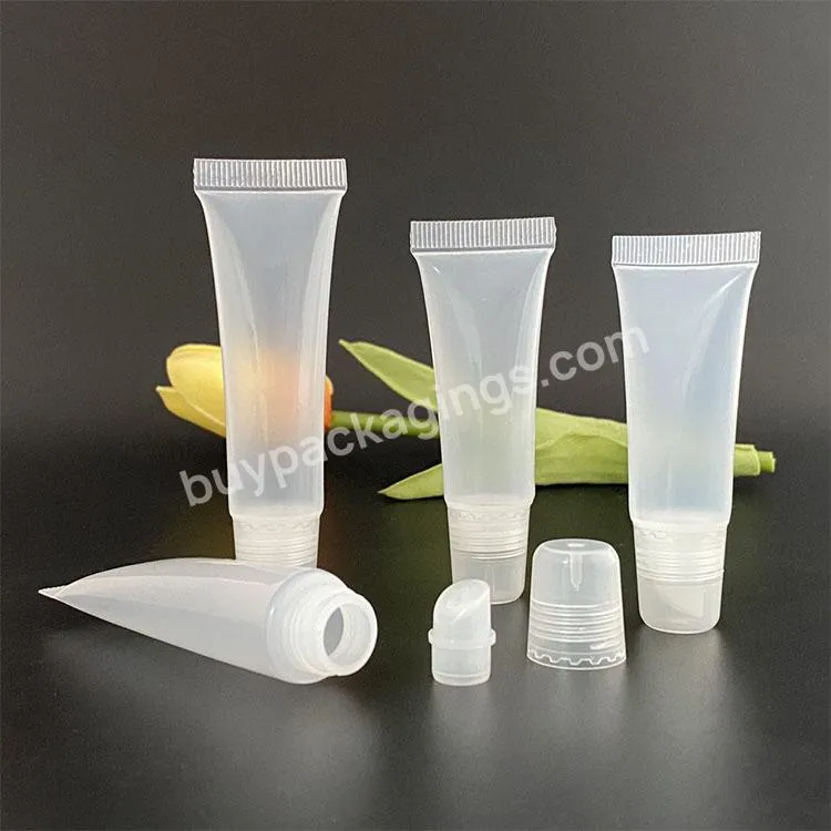 Custom Cheap Empty Plastic Cosmetic Squeeze White Lipstick Soft Tube Liquid Tube Packaging 8ml10ml15ml Lip Gloss Container Tube