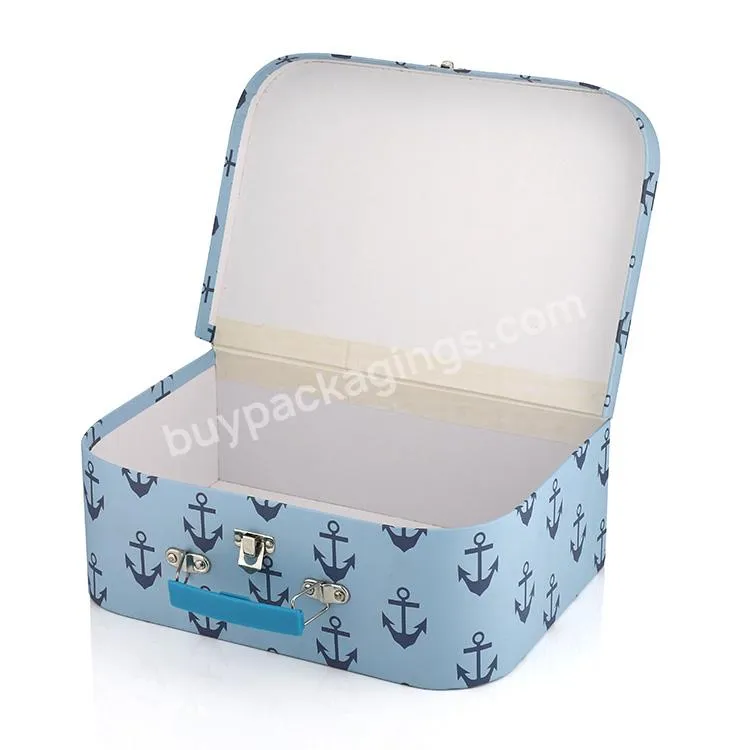 Custom Children Cardboard Suitcase Small Mini Kids Baby Shoe Box Packaging With Handle