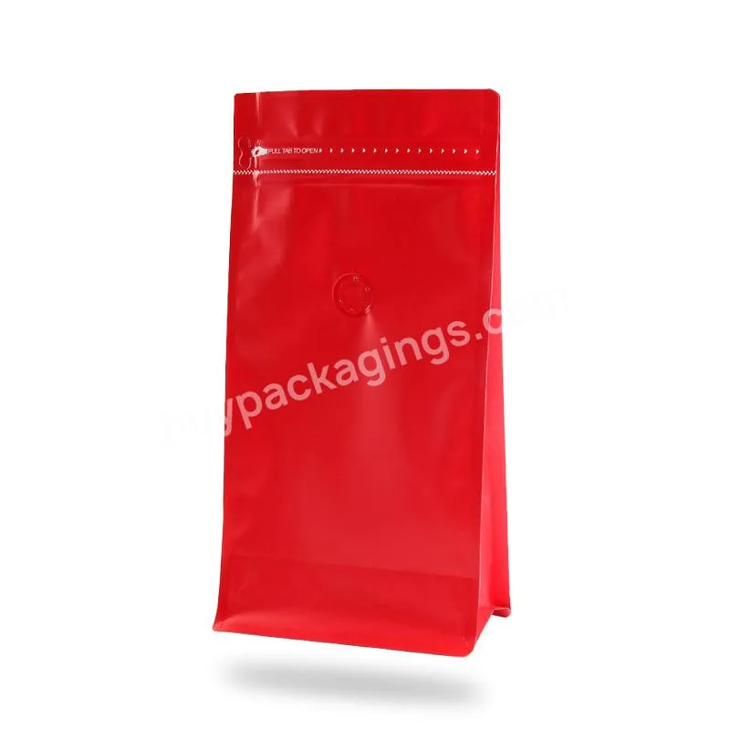 Custom China Factory Wholesale Square Flat Bottom Zipper Lock Coffee Packaging Bag With Valve Coffee Beans Bag