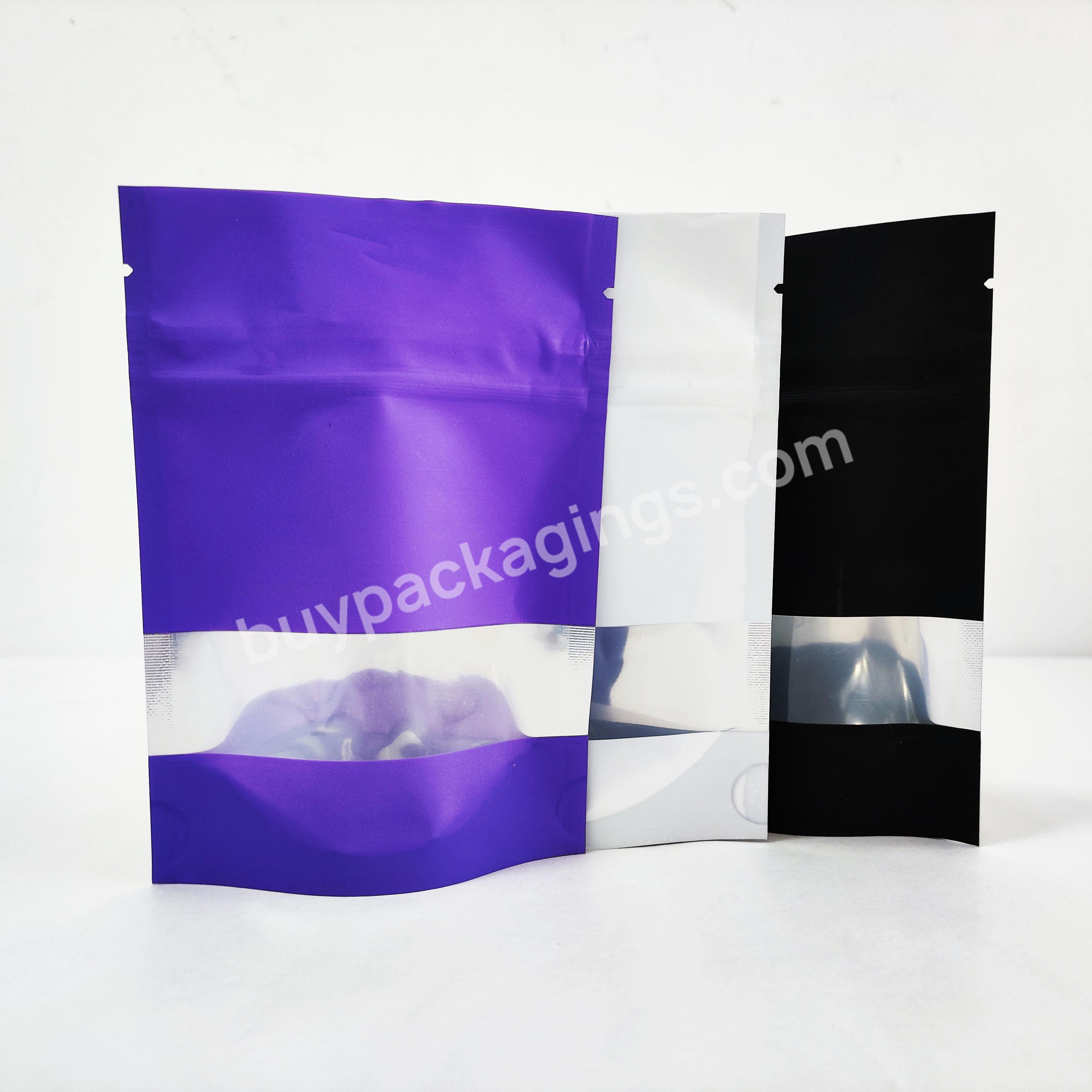 Custom Clear Child Proof 3.5 Printed Matte Mylar Bag Die Cut Black White 1 Lb Gram 1g Smell Proof 6x9 Mylar 3.5 Bags With Window