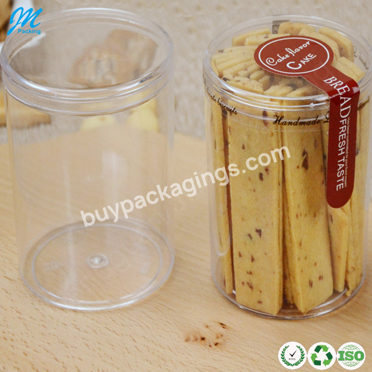 Custom Clear Plastic Cylinder Tube Cookie And Sweet Candy Container Packaging Box