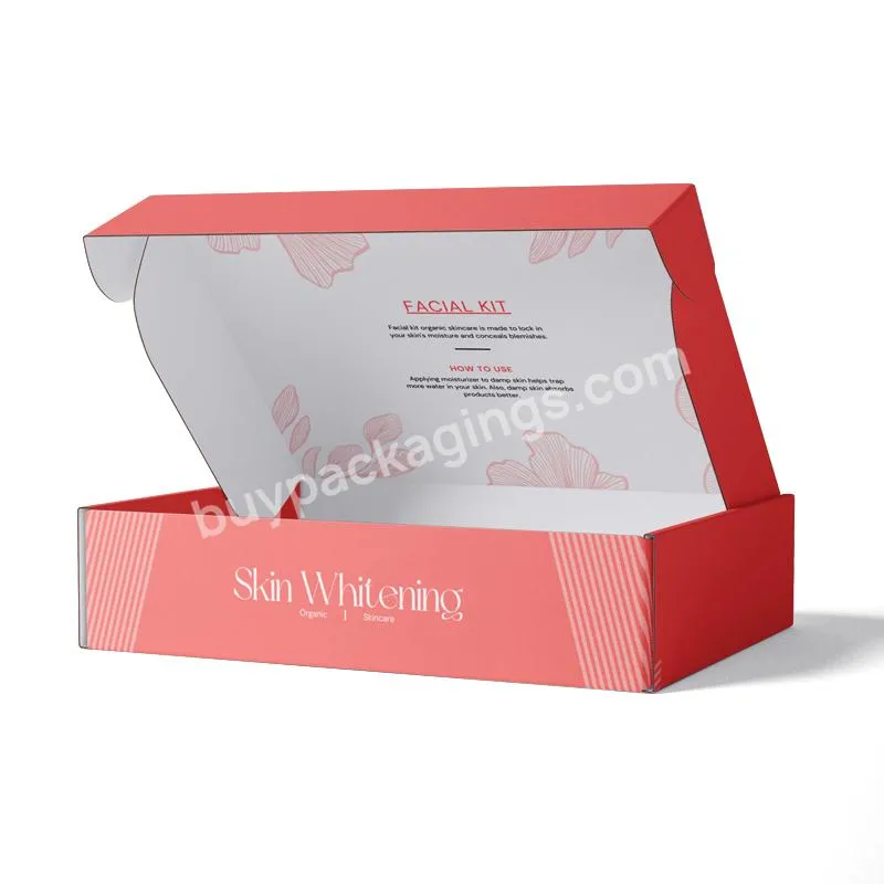 Custom Colored Boxes Logo Packaging Pink Cardboard Printed Eco Mailer Box