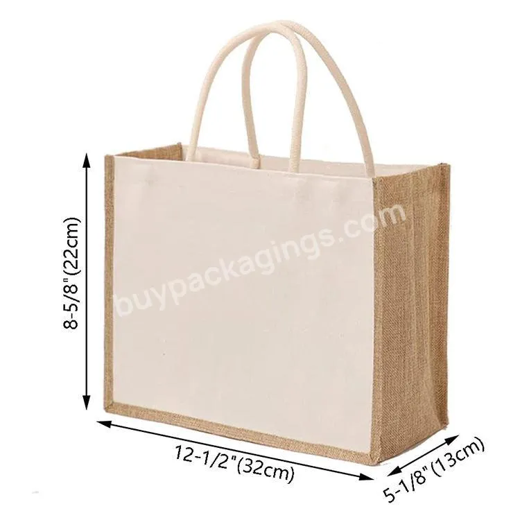 Custom Cotton Handles Wedding Gift Canvas Jute Shopping Bags With Logos