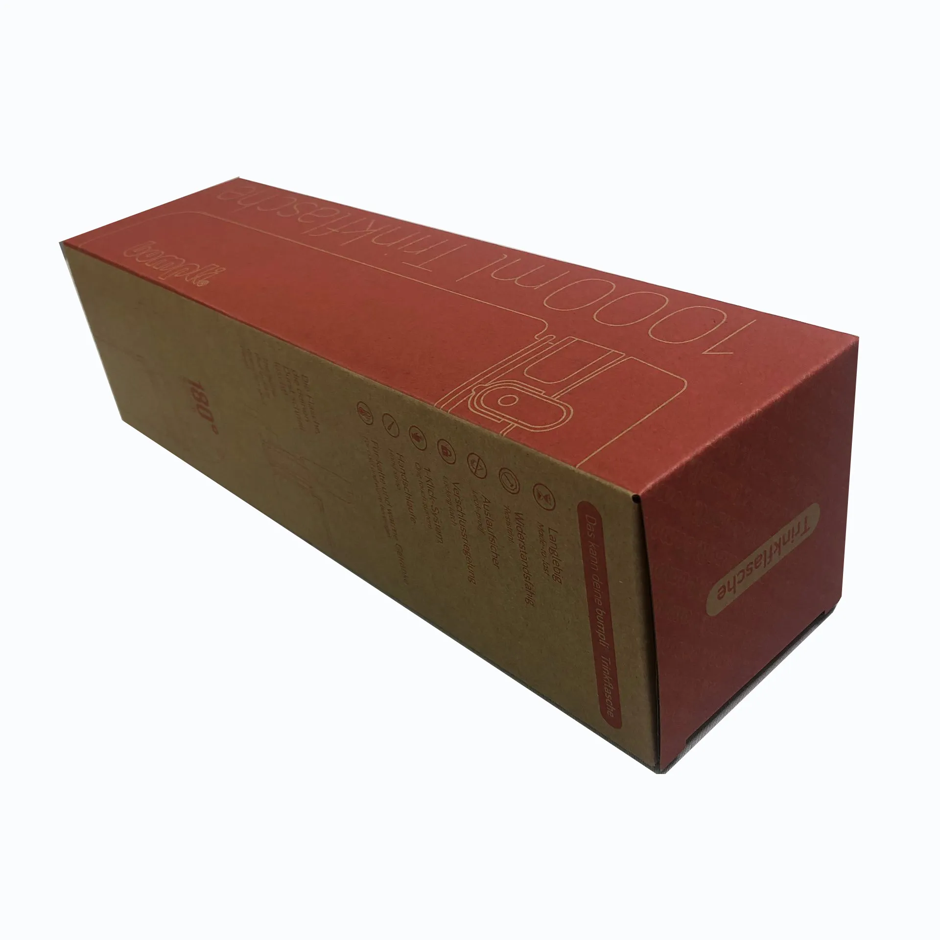 Custom craft corrugated flute reverse tuck folding box paper cup bottle glass drink bottle packaging boxes