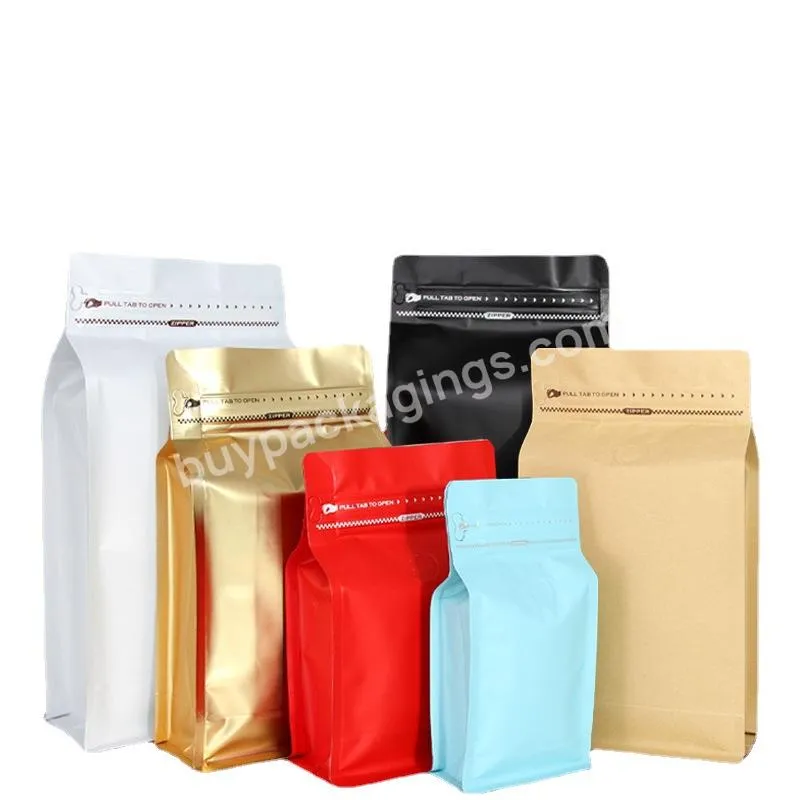 Custom Design Aluminum Foil Coffee Beans Packaging Side Gusset Bags With Valve