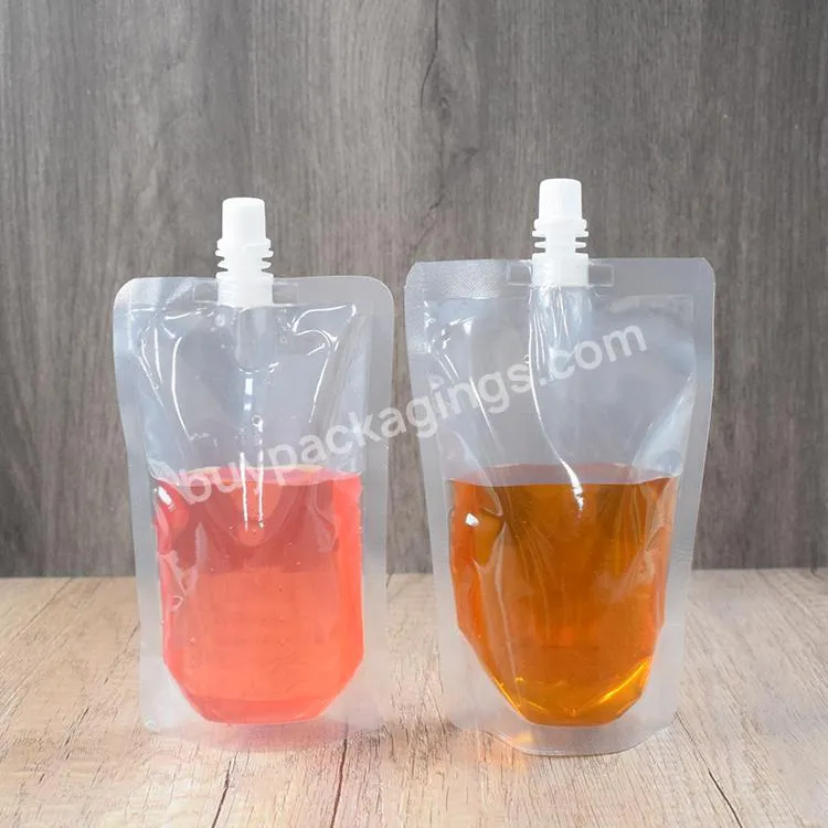 Custom Design Beverage Fruit Juice Plastic Packaging Pouch Bag With Spout