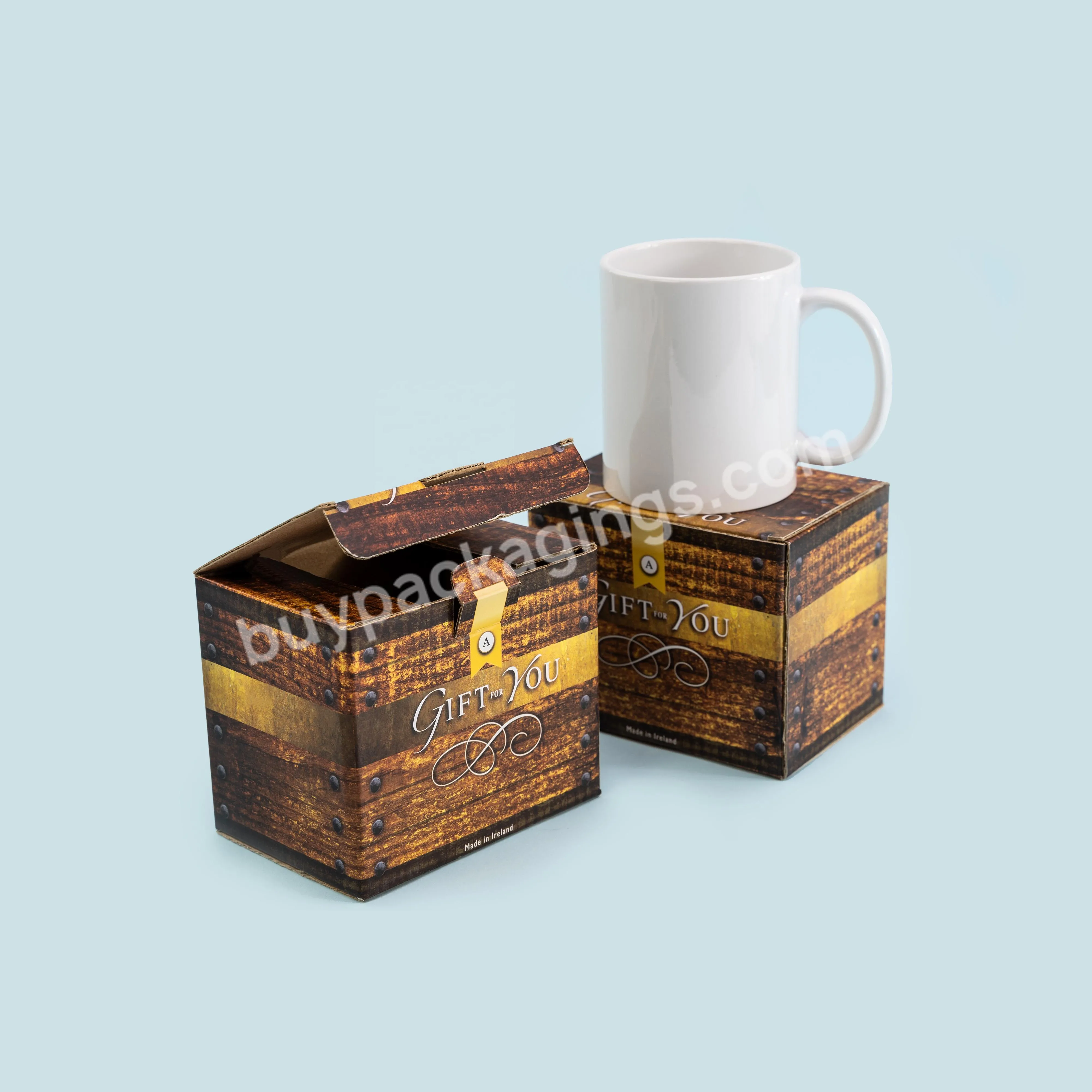 Custom Design Eco Friendly Mailing Mug Box With Foam Insert Corrugated Cartons Coffee Tea Mug Shipping Box With Foam Insert