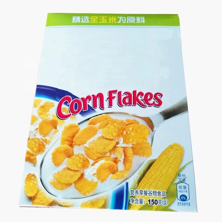 Custom Design Food Grade White Card Paper Nutritional Cereal Box Packing For Children