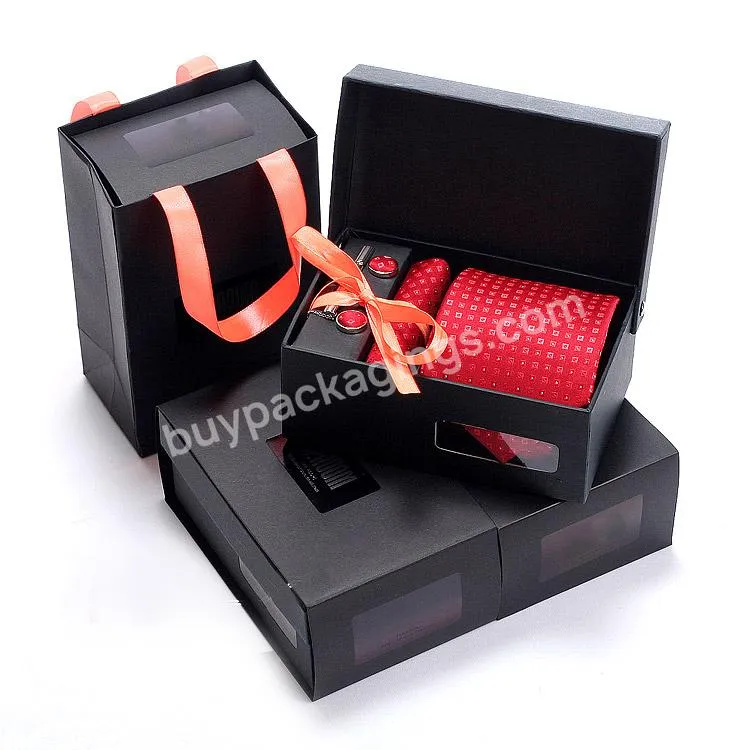 Custom Design Hot Sale Bow Tie Gift Packaging Paper Box Necktie Gift Box Men Ties With Gift Box