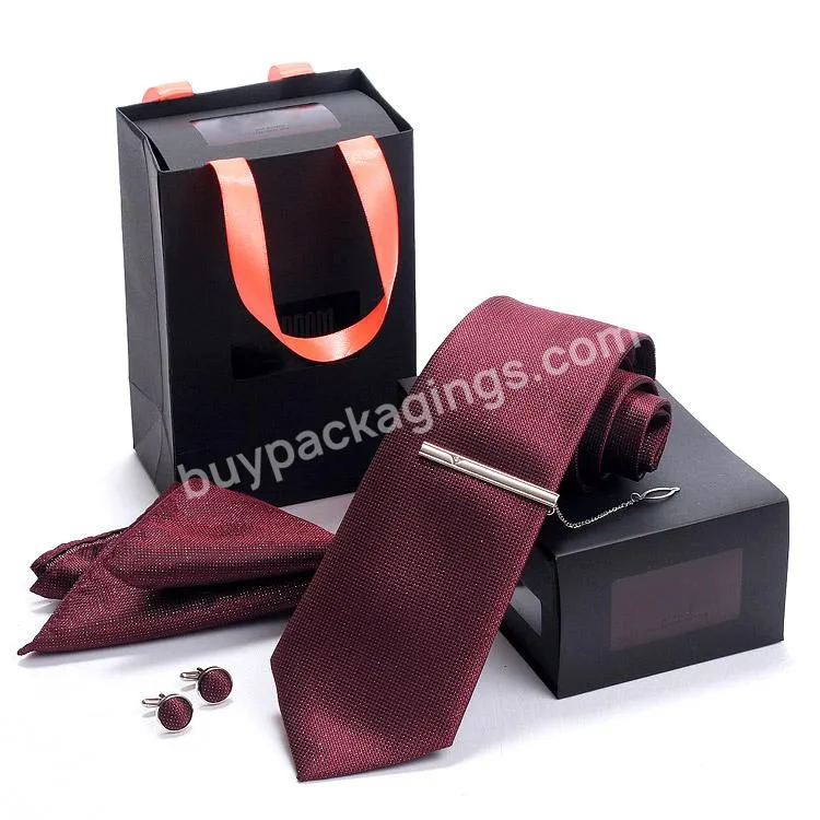 Custom Design Hot Sale Bow Tie Gift Packaging Paper Box Necktie Gift Box Men Ties With Gift Box