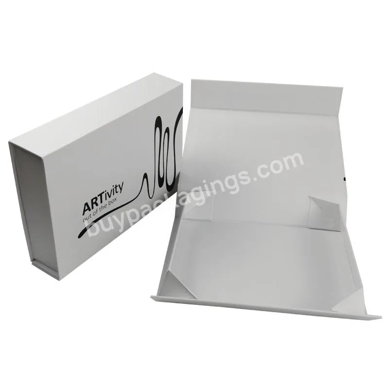 Custom Design Luxury White Color Paper Cardboard Gift Packaging Magnetic Folding Box for Packaging