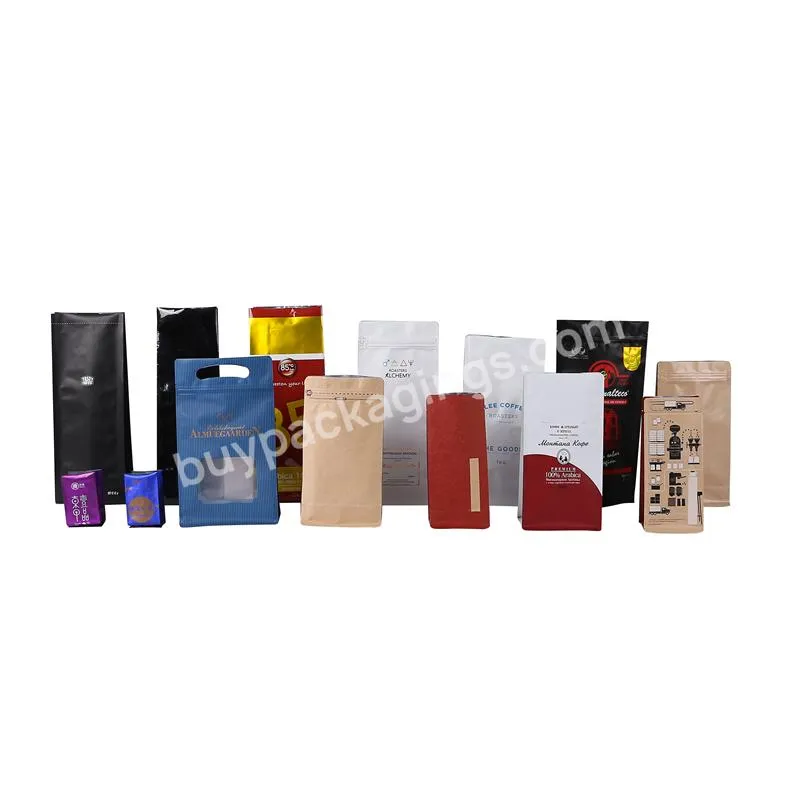 Custom Design Printing Plastic Coffee Bag Aluminum Foil And Valve Zipper Lock Coffee Beans Bag