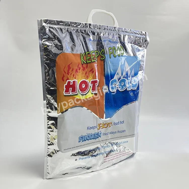 Custom Disposable Plastic Silver Insulated Cooler Hot Cold Thermal Bag For Frozen Food - Buy Hot Cold Thermal Bag,Aluminum Foil Thermal Bags,Thermal Plastic Bag.