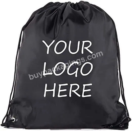 Custom Drawstring Backpack Sack Pack 210d Polyester Bag For Sport Gym And Gift