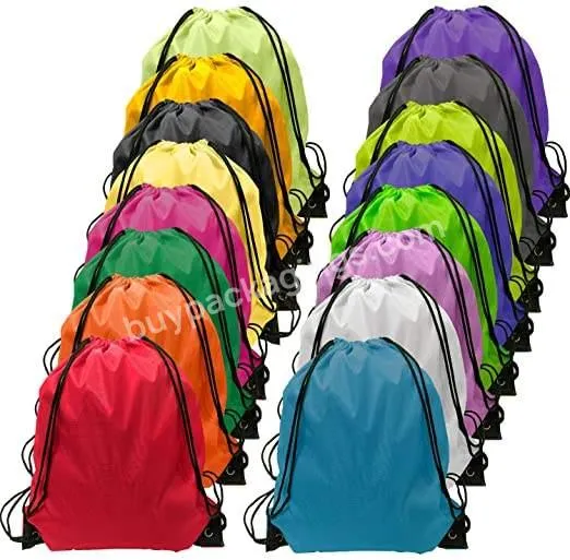 Custom Drawstring Backpack Sack Pack 210d Polyester Bag For Sport Gym And Gift