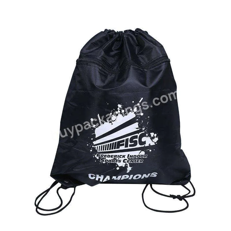 Custom Drawstring Backpacks Bags Durable Cheap 210d Nylon Pull String Custom Logo Sports Drawstring Bag