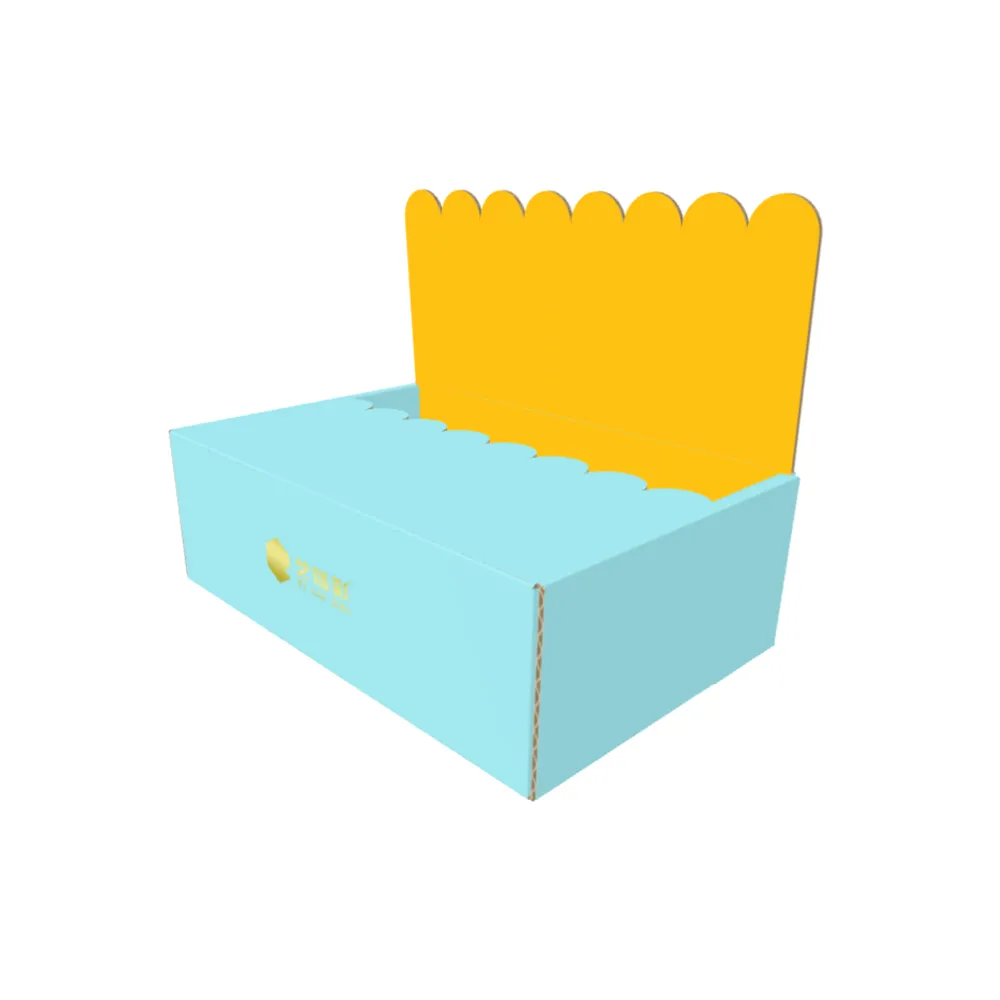 Custom easy tear strip corrugated box perforated opening shipping box adhesive tape peel off self seal postal box