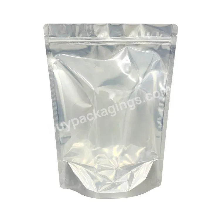 Custom Eco Friendly Aluminum Foil One Side Transparent Stand Up Pouch