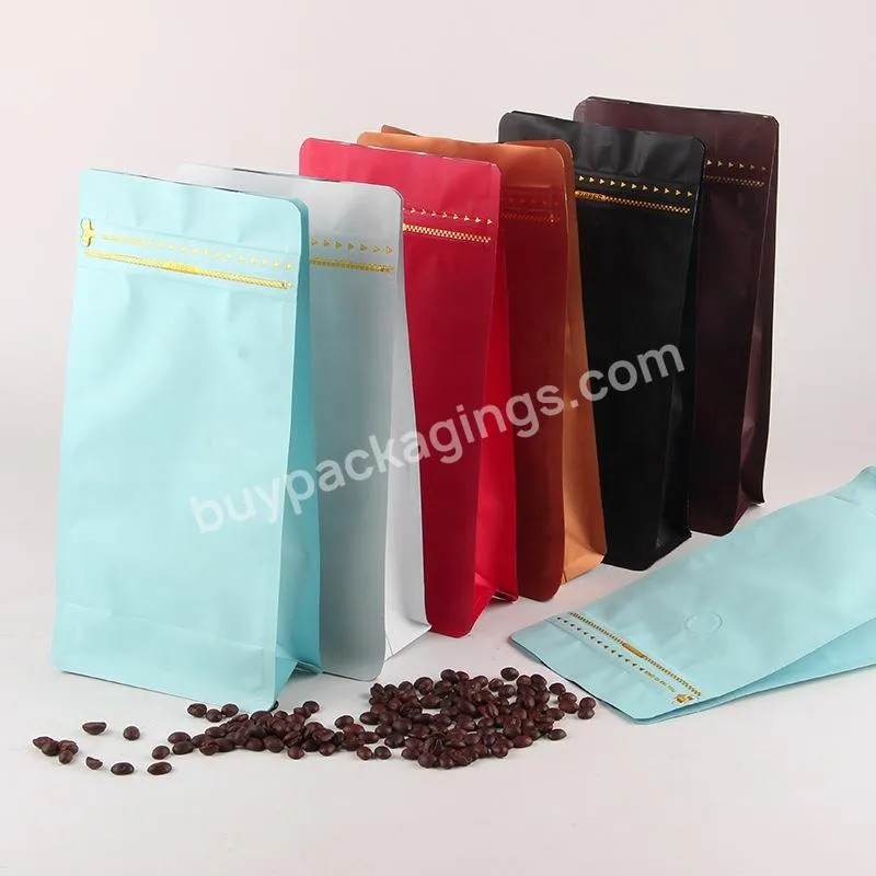 Custom Eco-friendly Resealable 100g 250g 500g 12 Oz Roasted Bean Package Zipper Biodegradable Flat Bottom Coffee Bags With Valve