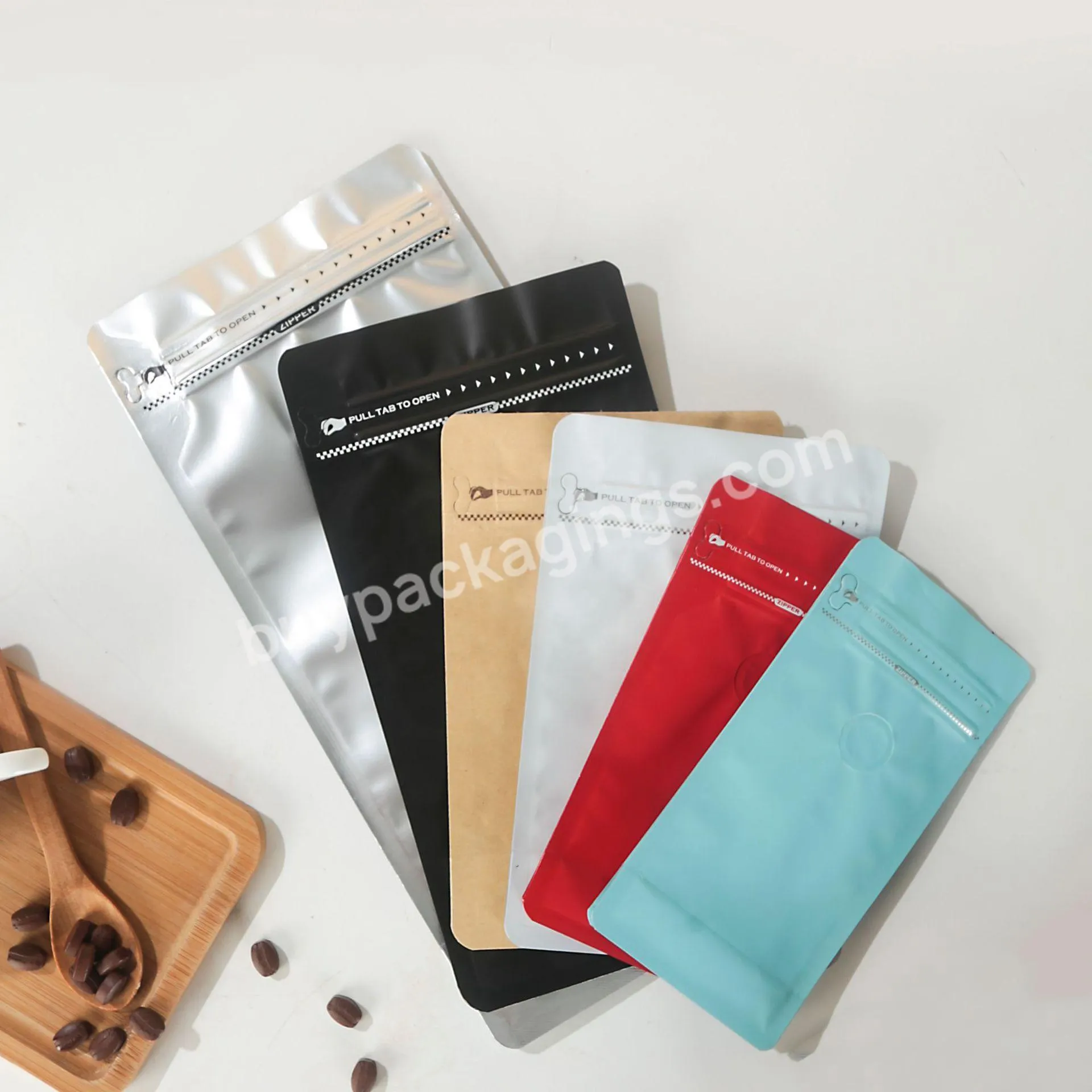 Custom Eco-friendly Resealable 100g 250g 500g 12 Oz Roasted Bean Package Zipper Biodegradable Flat Bottom Coffee Bags With Valve