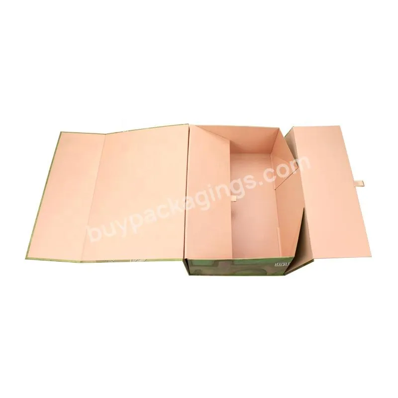Custom Elegant Jackets Foldable Magnetic Gift Box With Double Solid Inner Flap