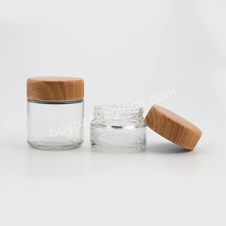 Custom Empty Candle Jar Glass With Wood Lid Glass Jars Packaging Child Resistant Glass Jar