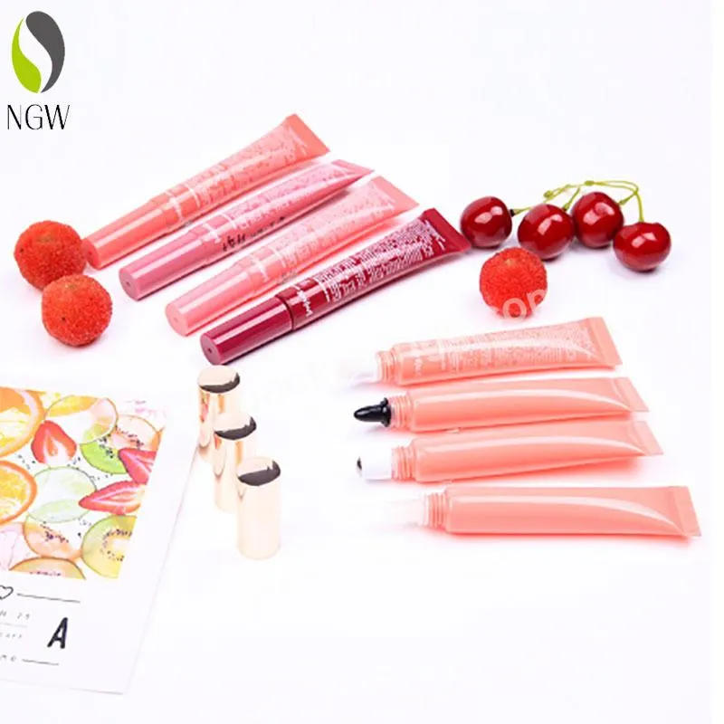 Custom Empty Cosmetic Round Tubes Wholesale Squeeze Colorful Lipstick Clear Lip Gloss Tubes Packaging 5ml10ml15ml20ml25ml