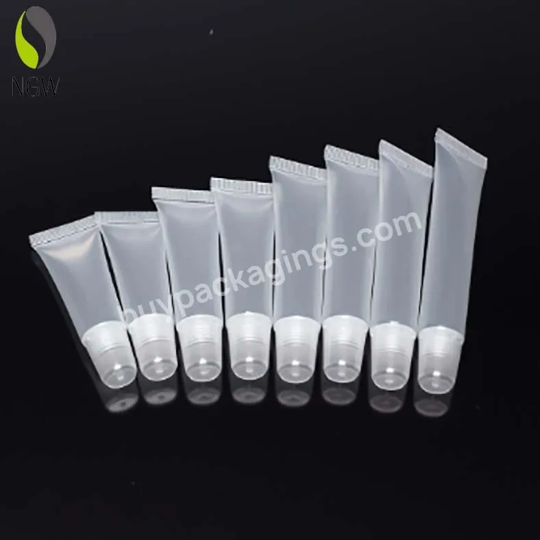 Custom Extruded Plastic Lip Gloss Tubes Packaging Cosmetic Empty Tube Lip Gloss Squeeze Clear Collapsible Tubes