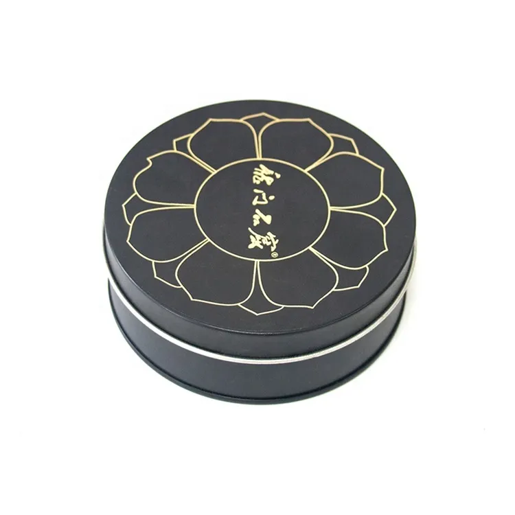 Custom factory small round top container canister gift tea cookie biscuit tin box for chocolate